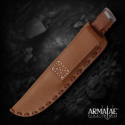 HD Feldmesser – Handgeschmiedetes Lagermesser mit 6 mm Klingenstärke und handgefertigter Lederscheide - Bild 6