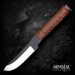 HD Feldmesser – Handgeschmiedetes Lagermesser mit 6 mm Klingenstärke und handgefertigter Lederscheide - Bild 3