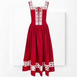 Kampfrau Kleid Rot / Weiß – Landsknechtkleid der Renaissance 2