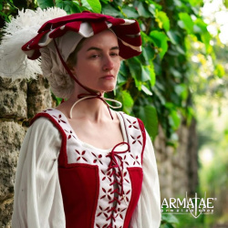 Kampfrau Kleid Rot / Weiß – Landsknechtkleid der Renaissance 6