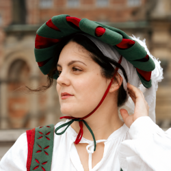 Landsknechthut Rot / Grün – Renaissance Hut der Landsknechtzeit 2