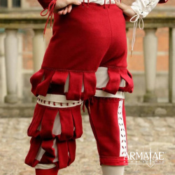 Landsknechthose Rot / Weiß – Renaissance Pluderhose 9