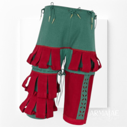Landsknechthose Rot / Grün – Renaissance Pluderhose 2