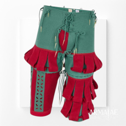 Landsknechthose Rot / Grün – Renaissance Pluderhose 4