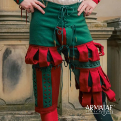 Landsknechthose Rot / Grün – Renaissance Pluderhose 1