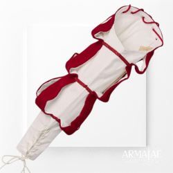 Landsknecht Wasserfallärmel Rot / Weiß – Renaissance Ärmel im Landsknechtstil 6