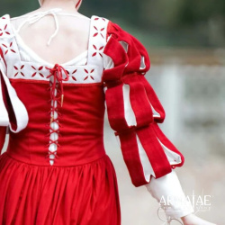 Landsknecht Wasserfallärmel Rot / Weiß – Renaissance Ärmel im Landsknechtstil 1