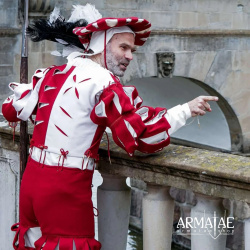 Landsknecht Wasserfallärmel Rot / Weiß – Renaissance Ärmel im Landsknechtstil 5