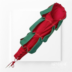 Landsknecht Wasserfallärmel Rot / Grün – Renaissance Ärmel im Landsknechtstil 3