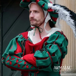 Landsknecht Wasserfallärmel Rot / Grün – Renaissance Ärmel im Landsknechtstil 8