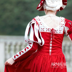 Landsknecht Blütenärmel Rot / Weiß – Renaissance Ärmel im Landsknechtstil 6