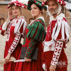 Landsknecht Blütenärmel Rot / Weiß – Renaissance Ärmel im Landsknechtstil 8