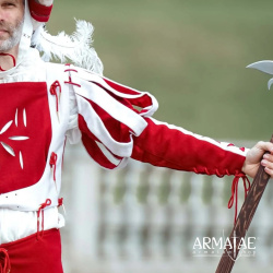 Landsknecht Blütenärmel Rot / Weiß – Renaissance Ärmel im Landsknechtstil 7
