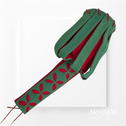 Landsknecht Blütenärmel Rot / Grün – Renaissance Ärmel mit vier Blütenmotiven 2