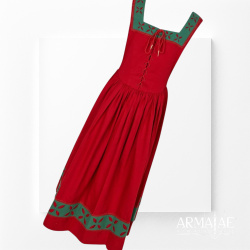 Trossfrau Kleid Grün / Rot – Landsknechtkleid der Renaissance 3