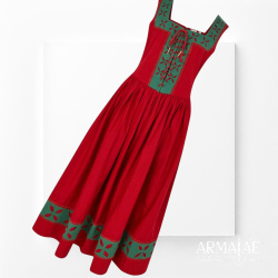 Trossfrau Kleid Grün / Rot – Landsknechtkleid der Renaissance 2