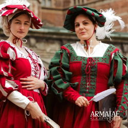 Trossfrau Kleid Grün / Rot – Landsknechtkleid der Renaissance 6
