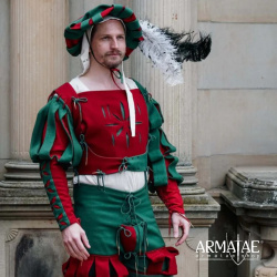 Landsknecht Wams Rot / Grün – Renaissance Wams der Landsknechtzeit 7