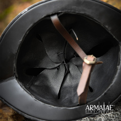 Spitzer Morion Helm mit Lederinlet – Landsknechthelm aus 1,3 mm Stahl 7
