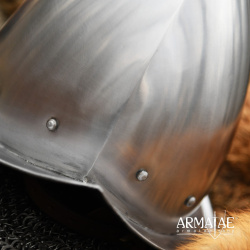 Spitzer Morion Helm mit Lederinlet – Landsknechthelm aus 1,3 mm Stahl 6