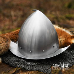 Spitzer Morion Helm mit Lederinlet – Landsknechthelm aus 1,3 mm Stahl 2