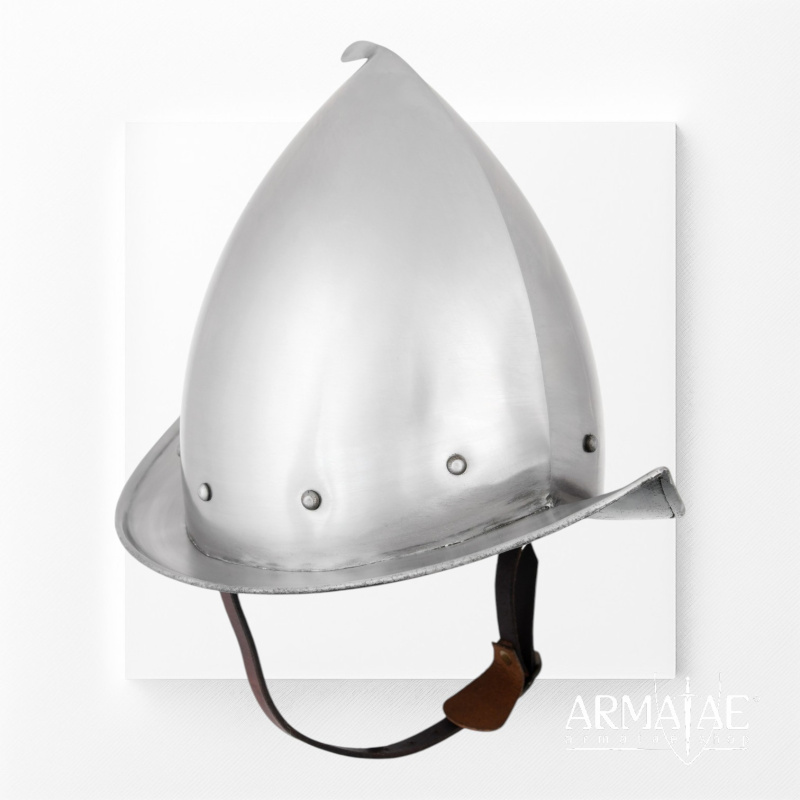 Spitzer Morion Helm mit Lederinlet – Landsknechthelm aus 1,3 mm Stahl 1