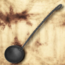 Geschmiedete Schöpfkelle aus Eisen – mittelalterliche Kelle mit langem Stiel 6