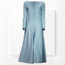 Cotehardie Marian – Mittelalterkleid in Blau aus 100 % Baumwolle 2