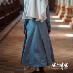 Cotehardie Marian – Mittelalterkleid in Blau aus 100 % Baumwolle 7