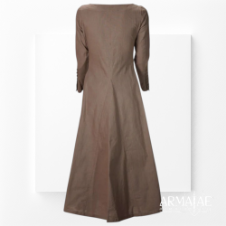 Cotehardie Marian – Mittelalterkleid in Braun aus 100 % Baumwolle 5
