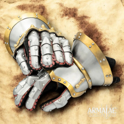 Stundenglashandschuhe – Plattenhandschuhe aus 1,6 mm Stahl mit Messingbeschlägen 2