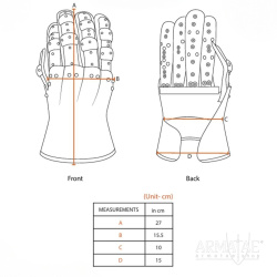 Stundenglashandschuhe – Plattenhandschuhe aus 1,6 mm Stahl mit Messingbeschlägen 5