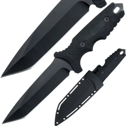 Outdoormesser Black Phantom – 420 Edelstahl mit Glasbrecher 1