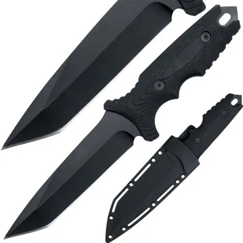 Outdoormesser Black Phantom – 420 Edelstahl mit Glasbrecher 1