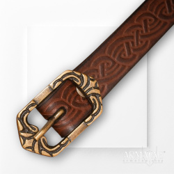 Mittelalter-Ledergürtel mit keltischer Prägung – Braun – 1500 oder 1700 mm 1
