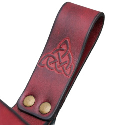 Trinkhornhalter aus Leder mit keltischer Prägung – Größe S – Grün, Braun oder Rot 3