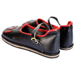 Kuhmaulschuhe „Rich Landsknecht“ – Renaissance Lederschuhe Schwarz/Rot – Gr. 36–47 - 3