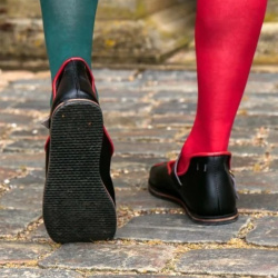 Kuhmaulschuhe „Rich Landsknecht“ – Renaissance Lederschuhe Schwarz/Rot – Gr. 36–47 - 7