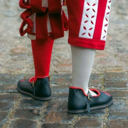 Kuhmaulschuhe „Rich Landsknecht“ – Renaissance Lederschuhe Schwarz/Rot – Gr. 36–47 - 8