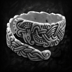 Wikinger Ring Thorkil aus 925 Sterling Silber – Mammen-Stil – Gr. S, M oder L - 2