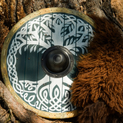 Wikinger Rundschild „Yggdrasil – Der Lebensbaum“ – 60 cm mit Rohhautrand 7