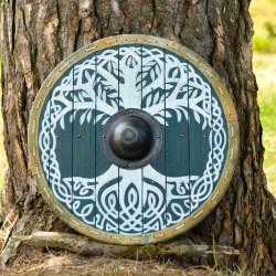 Wikinger Rundschild „Yggdrasil – Der Lebensbaum“ – 60 cm mit Rohhautrand 6