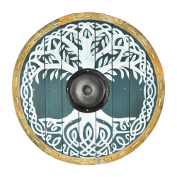 Wikinger Rundschild „Yggdrasil – Der Lebensbaum“ – 60 cm mit Rohhautrand 1