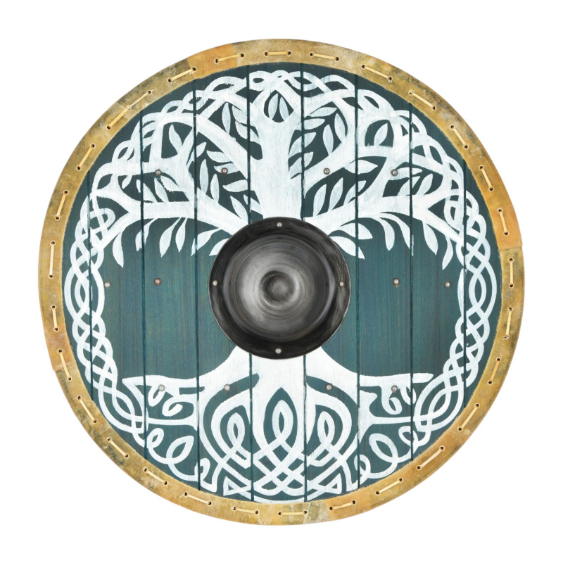 Wikinger Rundschild „Yggdrasil – Der Lebensbaum“ – 60 cm mit Rohhautrand 1