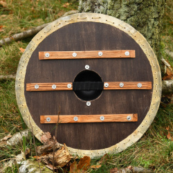 Wikinger Rundschild „Vegvísir – Wegweiser“ – 60 cm mit Rohhautrand 7