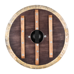 Wikinger Rundschild „Vegvísir – Wegweiser“ – 60 cm mit Rohhautrand 2