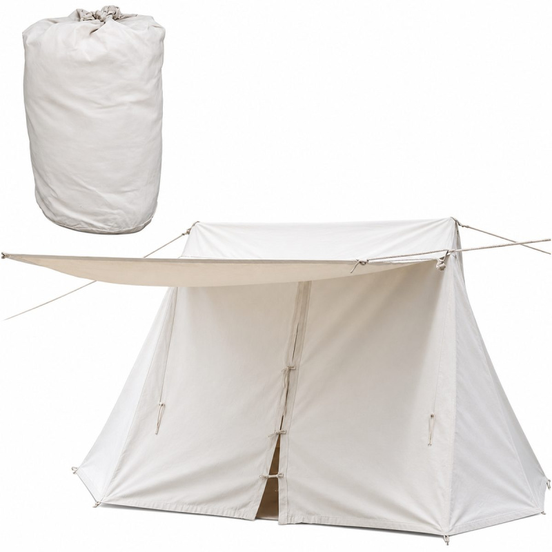 Jorvik Sachsenzelt mit Vordach – 500 g/m² Baumwoll-Canvas – 290 × 250 cm 1