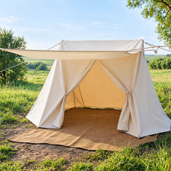 Jorvik Sachsenzelt mit Vordach – 500 g/m² Baumwoll-Canvas – 290 × 250 cm 10