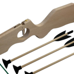 Große Kinderarmbrust aus Holz in Gewehrform – 54 cm inkl. 3 Bolzen Bild 2