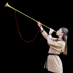Mittelalter Heroldstrompete aus massivem Messing – handgefertigte Busine 2